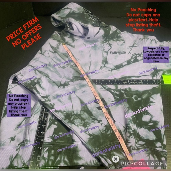 BNWT CIVIL REGIME BLACK ROSE HOODIE LAVENDER DREAM WASH LRG MENS HOODIE UNISEX - Picture 7 of 15